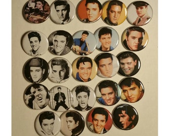 Elvis Presley Buttons, Music Fan Club Party Favors (1.25")