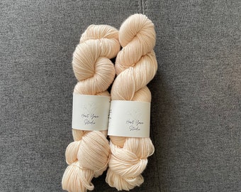 Blush Pink Fingering Weight Yarn, Merino Wool and Soft Nylon