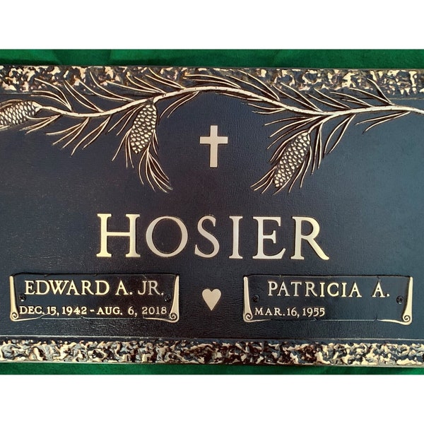 Bronze Grave Marker Granite Base Etsy