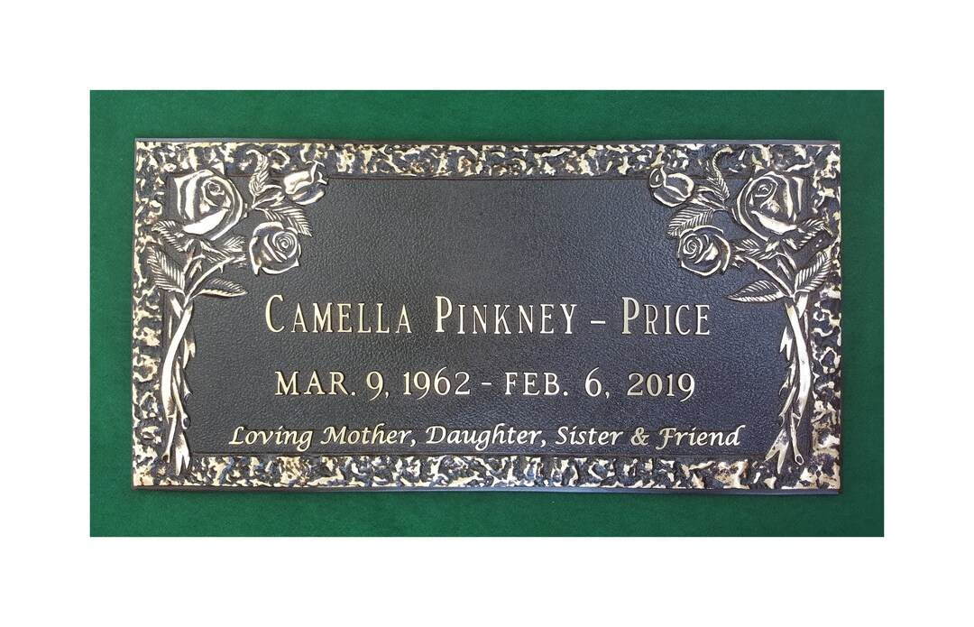 24x12 Rose Bouquet Marker Bronze Grave Marker Custom Made Etsy
