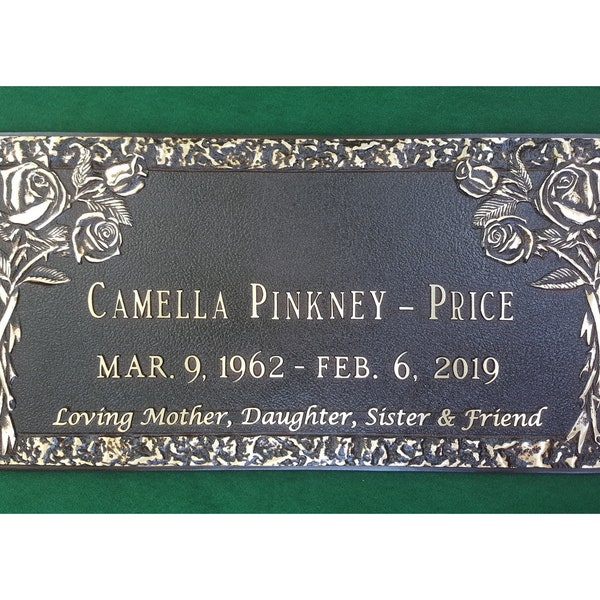24x12 Bronze Grave Marker Etsy