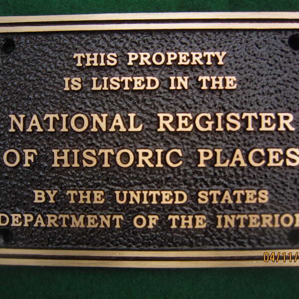 National Register Standard Plaques for Historic Homes and Buildings