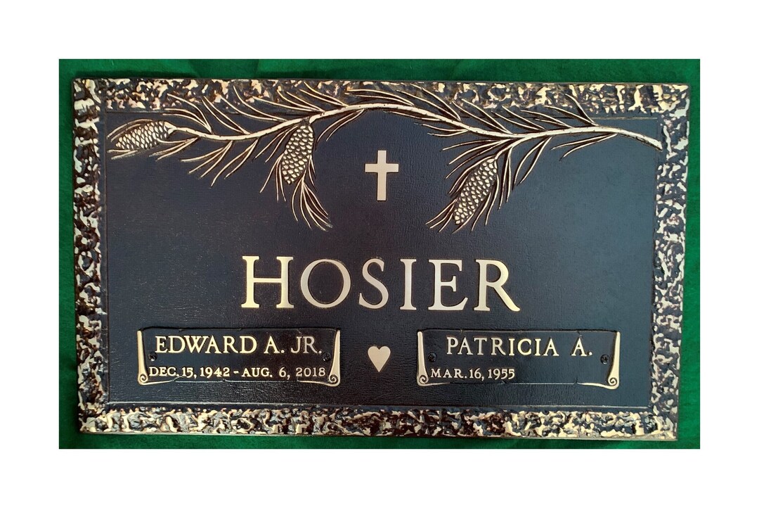 24x14 Pine Bow Marker No Vase Bronze Grave Marker Custom Made Etsy