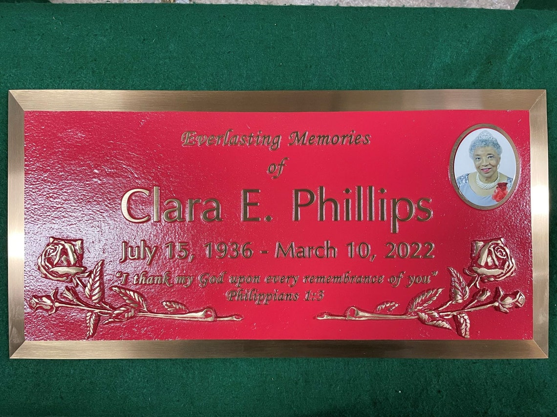 Bronze Flat Grave Marker Plain Bevel Edge Design 24x12 Etsy