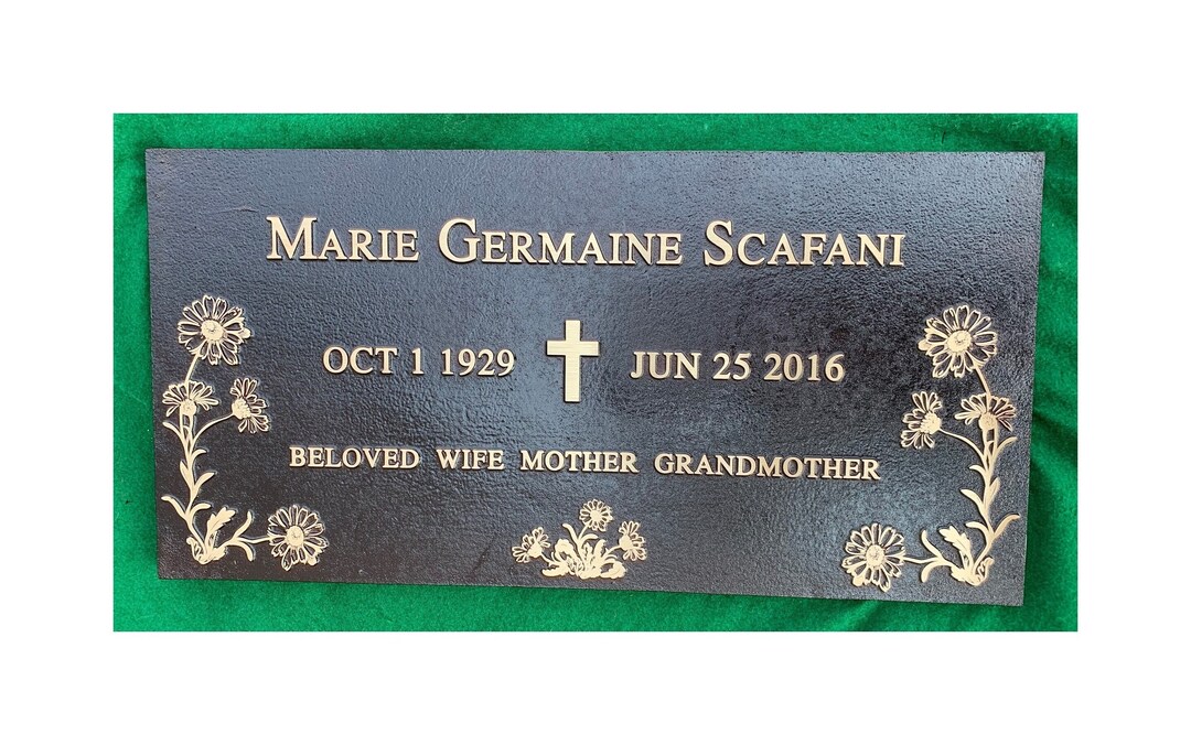 24x12 Plain Straight Edge Marker Bronze Grave Marker Custom Made Etsy