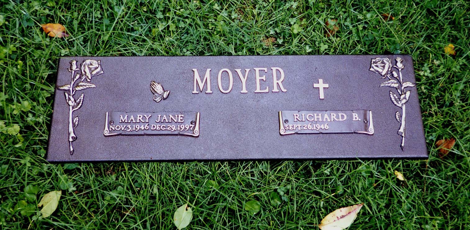 Flat Companion Grave Marker Bronze Rose Rolled Edge Design Etsy