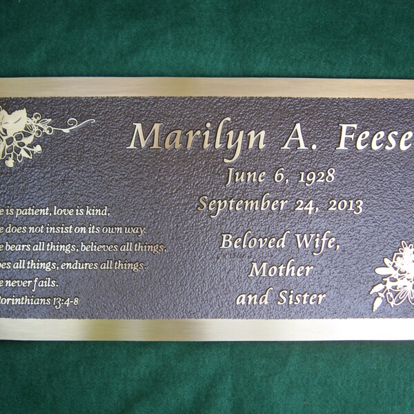 24x12 Bronze Grave Marker Etsy