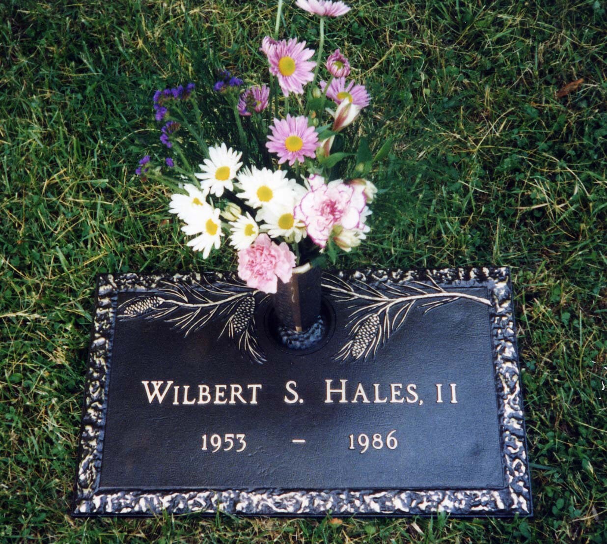 Bronze Grave Marker with Cemetery Vase Pine Rock Edge Design Etsy