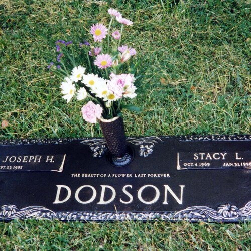 Flat Bronze Grave Marker With Vase Lily Rock Edge Design Etsy