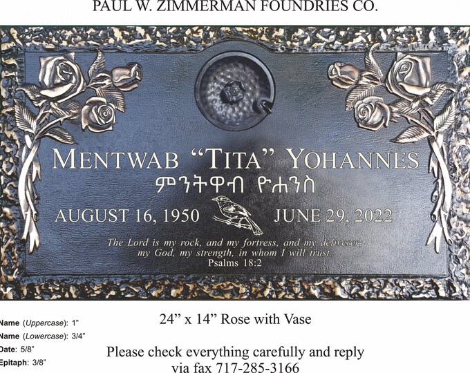 24 X 14 Cast Bronze Grave Marker Etsy