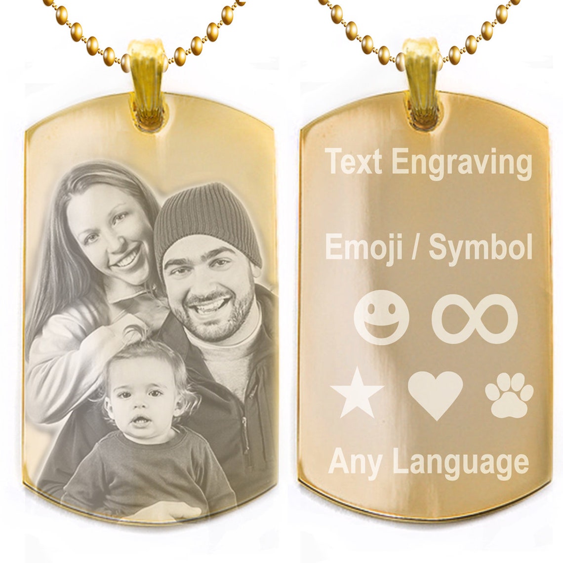 Personalized Photo Dog Tag Custom Engraved Your Picture Text Etsy