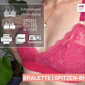 Naaipatroon voor een bralette | Een damesbustier naaien | Een triangelbeha naaien | Beha zonder beugel (PDF) | Bikini | Maten 65-115 (AA tot E/F/G) (digitaal/Duits)