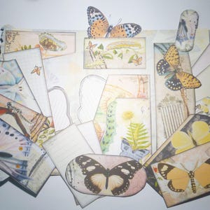 DIGITAL Junk Journal Folio  - Butterflies  - Vintage Nature Pocket Folio for adding to Junk Journal Downloadable Printable PDF