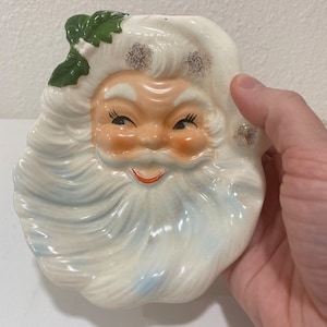 Lee Wards Japan Vintage Santa Claus Face Spoon Rest Wall Candy Dish Christmas 5”
