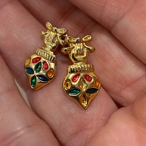 vintage Christmas costume earrings