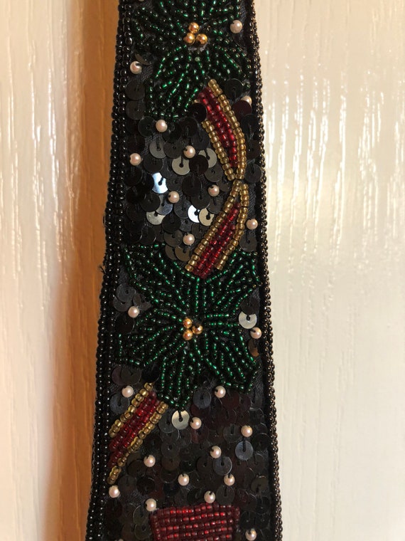 Christmas sequin tie, Velcro satin - image 4