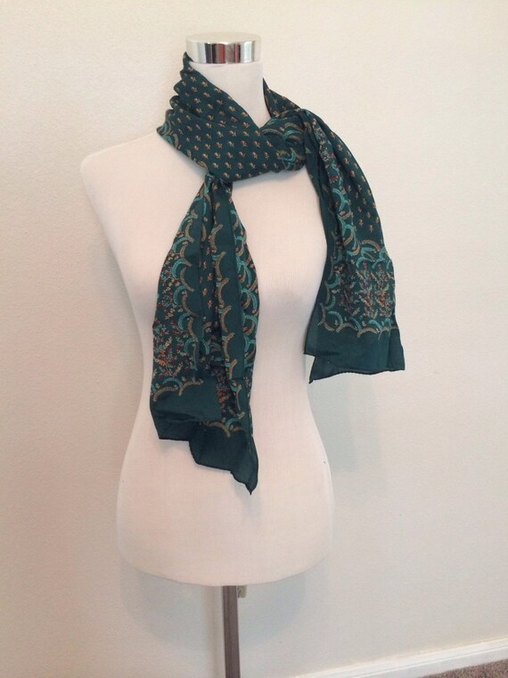 Sally Gee Silk Scarf, hand rolled hem - image 3