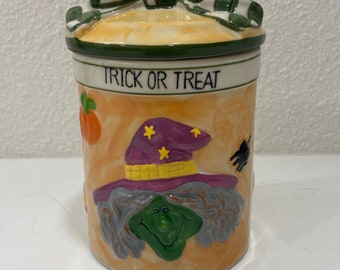 Vintage trick or treat candy canister