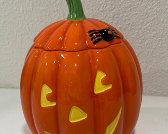 Vintage hallmark jack o lantern candy bowl with lid