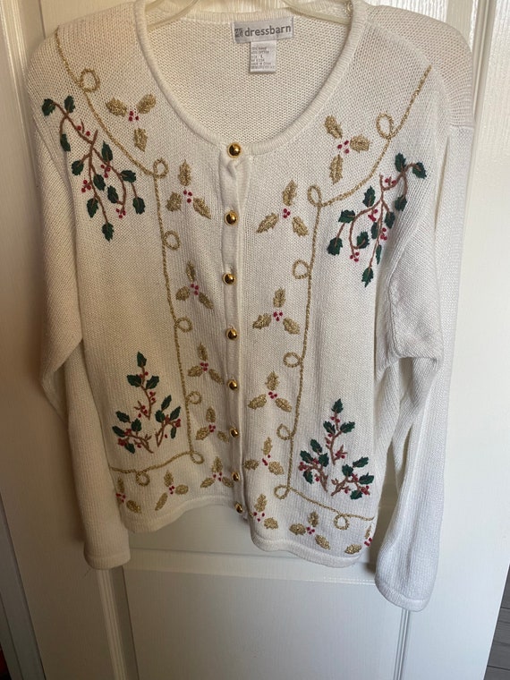 Vintage White Christmas Cardigan - Etsy