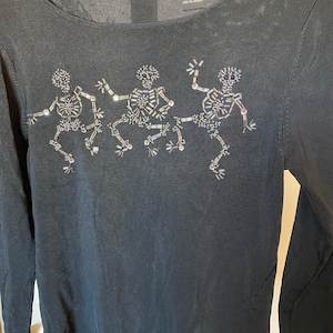 Halloween skeleton top, L