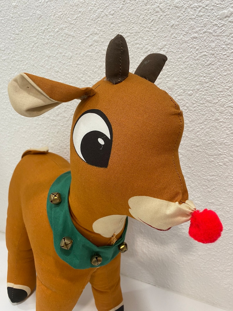 Vintage Plush Rudolph the Red Nose Reindeer Etsy