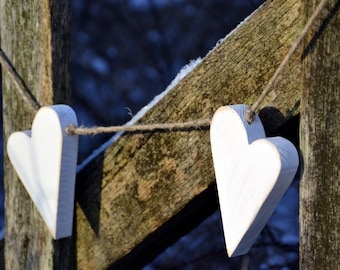 Herz-Girlande im shabby-look  aus Holz Hochzeit Eingang Valentinstag