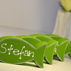 Namens-Fisch Tischkarte Gastgeschenk Konfirmation Kommunion Taufe