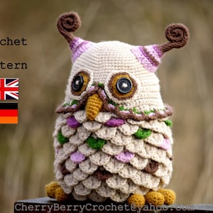 Owl toy or container PDF crochet pattern