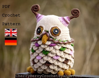Owl toy or container PDF crochet pattern