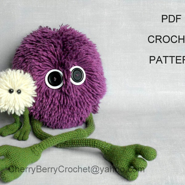 Quasi-Boo fluffy monster PDF Crochet Pattern