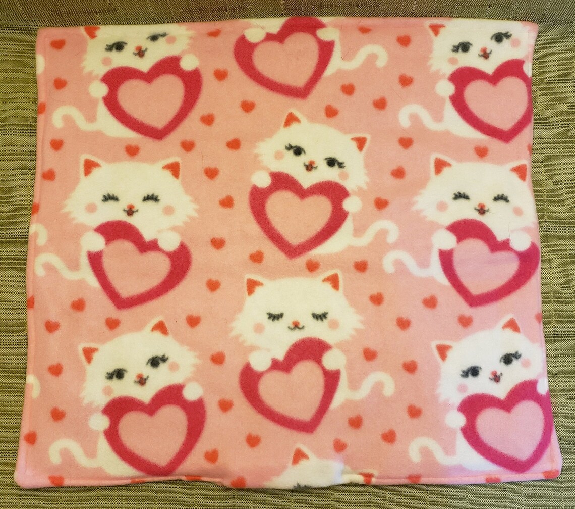 Fleece Cat Mat Kitty Blanket Catnip Toy Washable Etsy