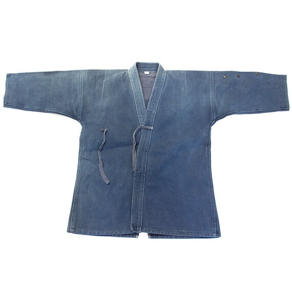 Vintage Indigo Kendo Jacket with Sashiko Stitching