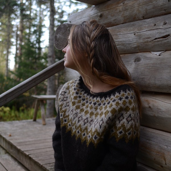 PDF Pangur Ban Icelandic Sweater Pattern // Original WoodFolk Patterns
