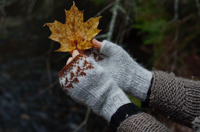 PDF PATTERN Foxtail Fingerless Mittens // Woodfolk Original Pattern // Taille S M L XL image 8