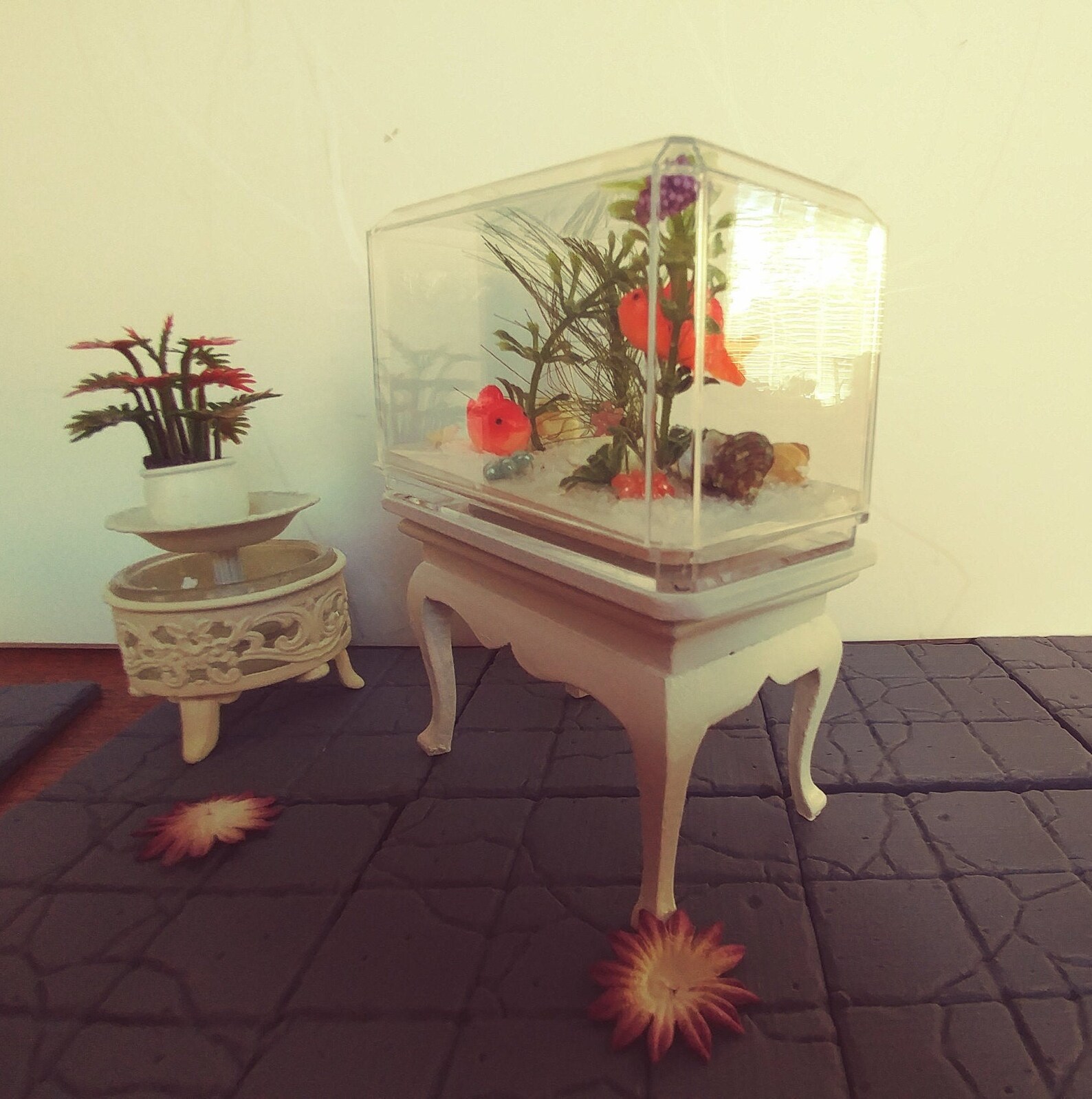 Miniature Dollhouse Large Aquarium with Attached White Wooden Etsy