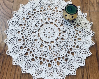 Crochet doily new white hand-crocheted doilie