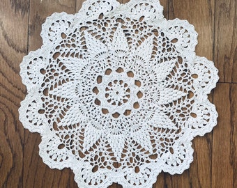 Crochet doily new white hand-crocheted doilie