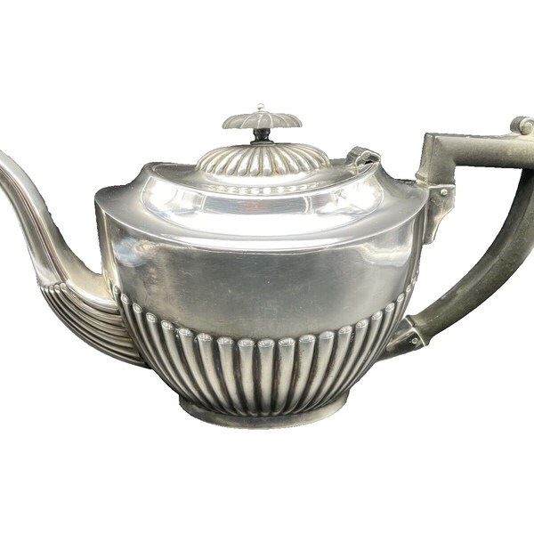 Antique English Edwardian Teapot Made in England Bakelite Handle Silver Plated