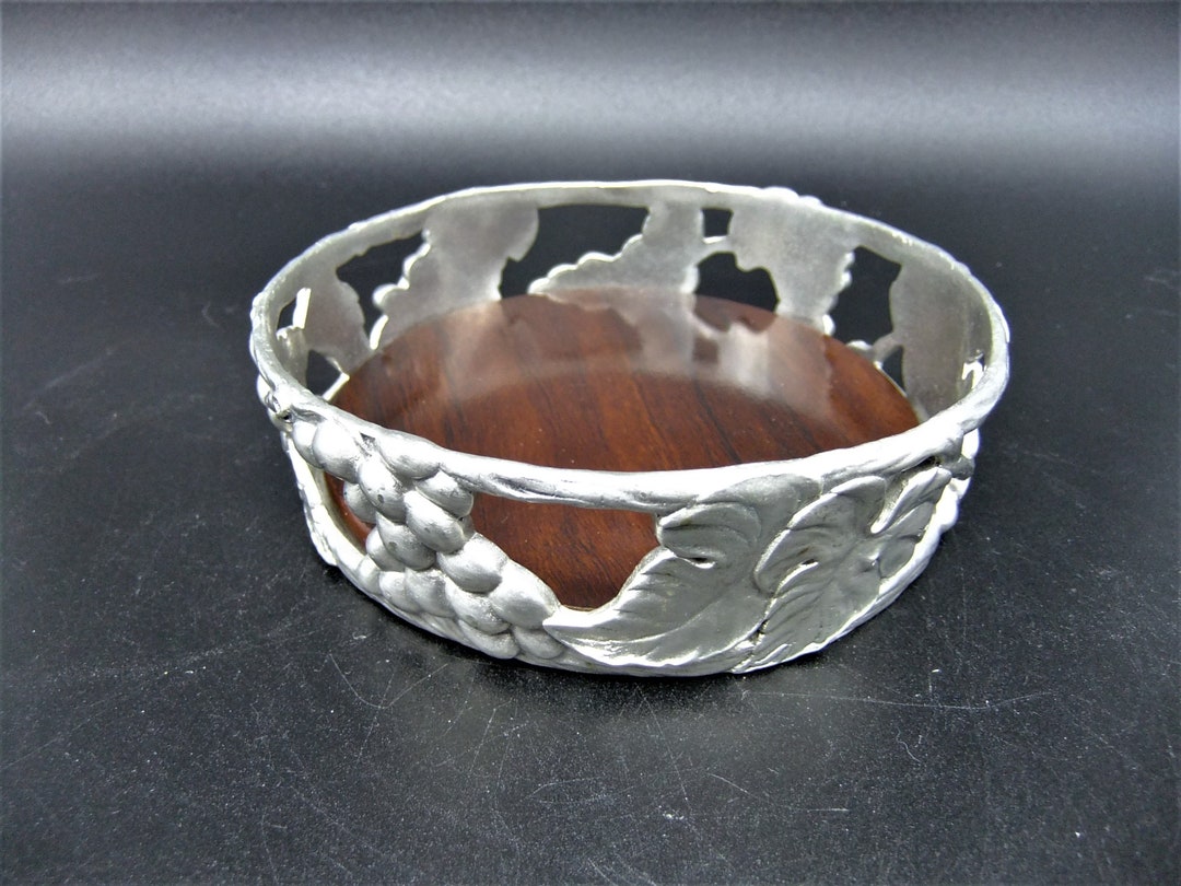 Vintage Seagull Pewter Wine Coaster Bottle Coaster Grapevine Etsy