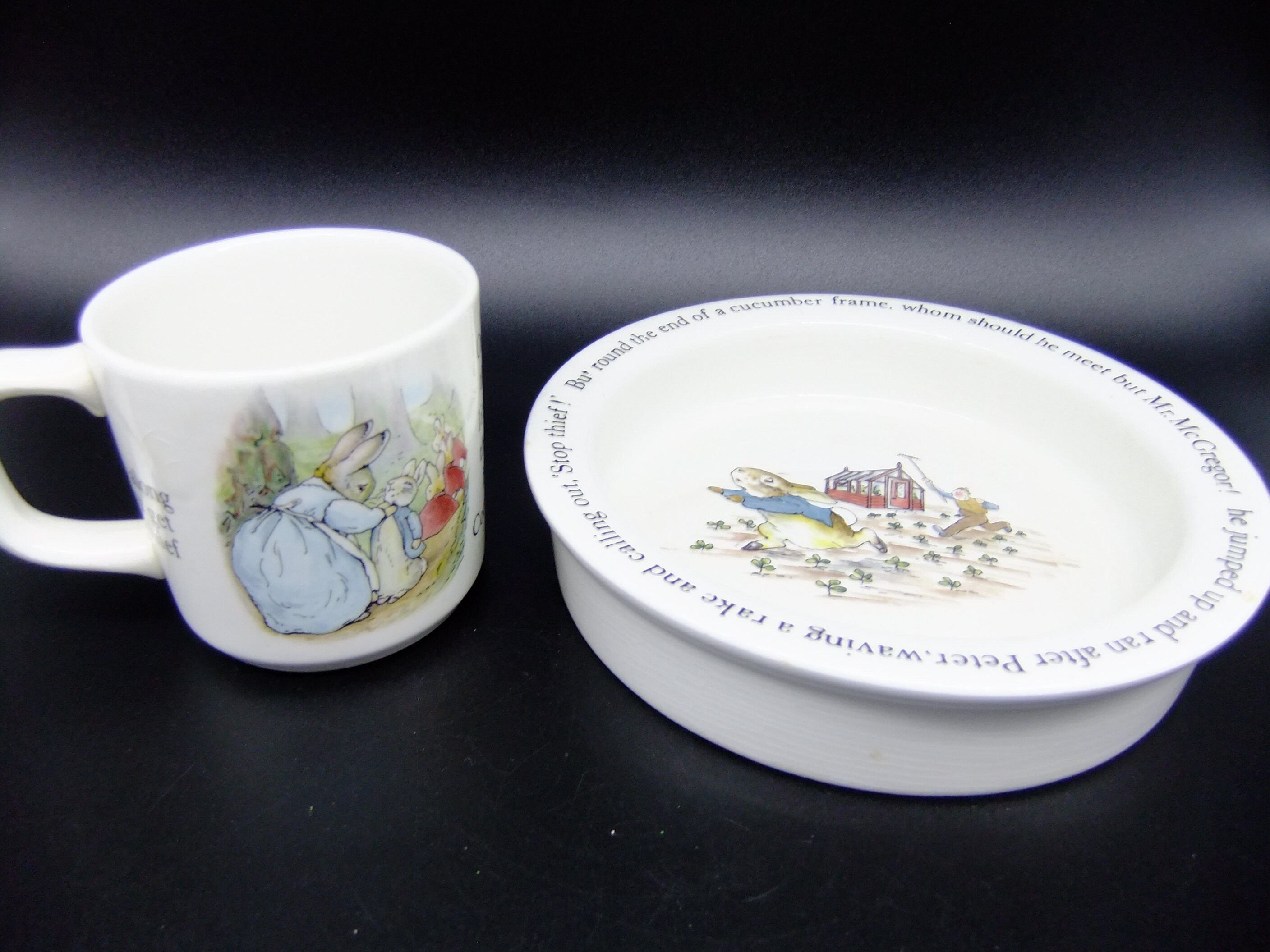 Vintage Wedgwood Peter Rabbit Cereal Bowl and Mug Set Beatrix Etsy Canada