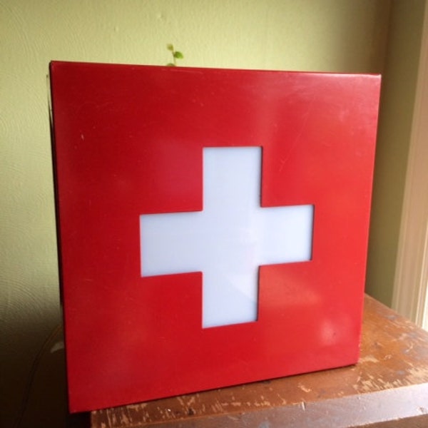 On Hold--Vintage, Ornamental Red Cross Light. Works!