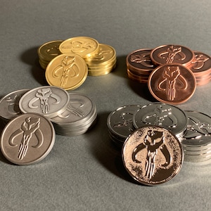 Mandalorian Skull Metal Coin - Double Sided Challenge Coin with Mythosaur Skull