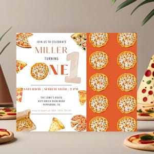 Pizza-Geburtstags-Party Einladung Pizza-Thema-Geburtstags-Party einladen Pizza-Party-Geburtstags-Einladung Jedes Alter Party einladen Digitale Vorlage