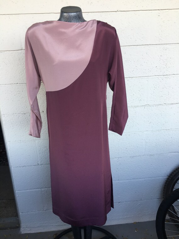 Medium Mauve & light Mauve color block eighties d… - image 2