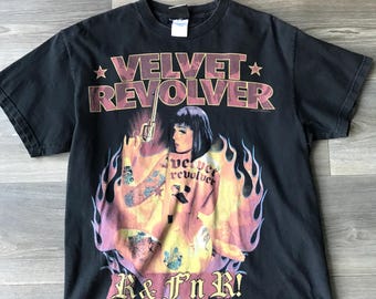 Velvet Revolver Vintage Y2K Large Black T-shirt R & F R Naked Lady