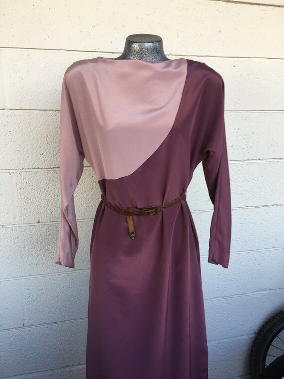 Medium Mauve & light Mauve color block eighties d… - image 3