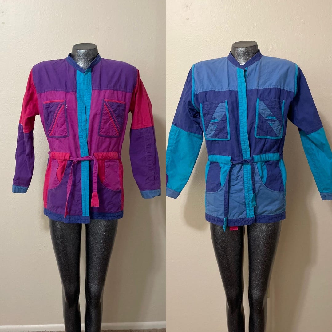 Vintage 1990’s Patchwork Colorblock Blue Pink Purple Cotton Nepalese ...