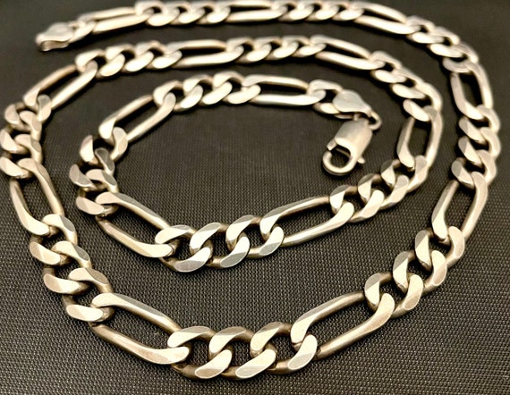 Vintage Solid Sterling Figaro Chain, 22 1/2" L X … - image 6