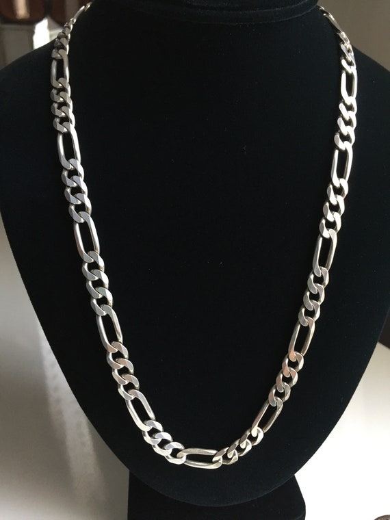 Vintage Solid Sterling Figaro Chain, 22 1/2" L X … - image 3